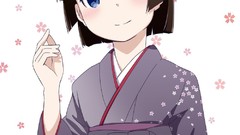 Flowers Anime smiling blue eyes short hair yukata ore no imouto 