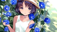 Flowers Anime tan anime girls choker