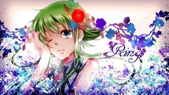 Flowers Anime tears green hair