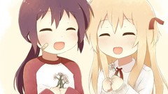 Flowers Anime white background blondes anime girls closed eyes 