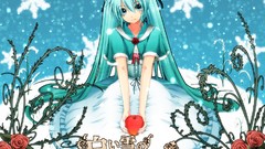 Flowers apples Plants anime girls hatsune miku vocaloid 