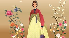 Flowers artwork vectors Korean