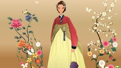 Flowers artwork vectors Korean