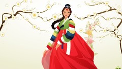 Flowers artwork vectors Korean