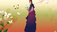 Flowers artwork vectors Korean