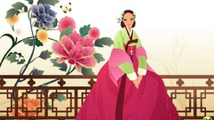 Flowers artwork vectors Korean