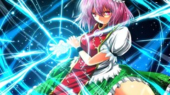 Flowers beam power action skirts pink hair pink eyes anime 