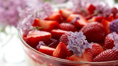 Flowers Berries strawberries deserts