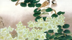 Flowers Birds painted