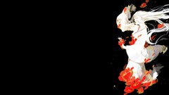 Flowers black background Asia artwork