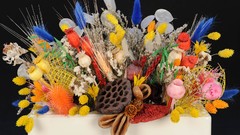 Flowers black background graphics multicolor artwork