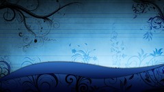 Flowers black blue white lines