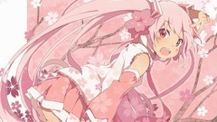 Flowers black branches pink tie red eyes stockings skirts blush 