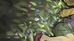 Flowers black flame Plants sleeping closed eyes short hair 