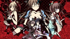 Flowers black red Butterflies Anime Calendar guitars anime 