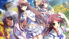 Flowers blondes long hair pink eyes blue eyes green eyes 