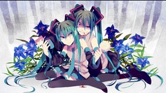 Flowers blood Anime blue hair anime girls blue eyes hatsune 