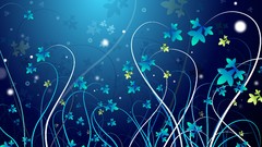 Flowers blue abstract Plants lines