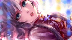 Flowers blue eyes luo tianyi Chinese clothes