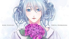 Flowers blue hair