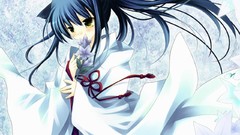 Flowers blue hair yellow