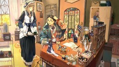 Flowers Books Anime office paintings drawings desks cofee