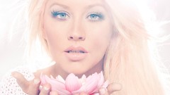 Flowers bright Music woman Christina Aguilera blondes