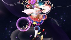 Flowers brown eyes brunettes hakurei reimu touhou detached 