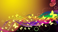 Flowers Butterflies Garden multicolor