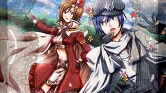 Flowers cap Anime hats blue hair anime girls blue eyes brown 