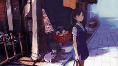 Flowers cats Anime Bags outdoors anime girls brunettes streets 