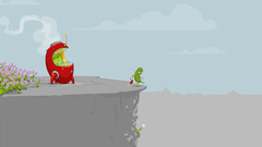 Flowers cliffs spaceships vehicles