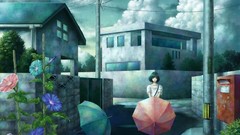 Flowers clouds Anime anime girls short hair