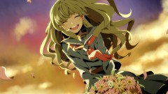 Flowers clouds Anime brown blondes long hair anime girls seifuku