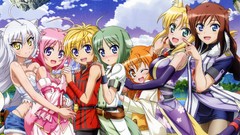 Flowers clouds Anime dress white hair Start blondes skirts 