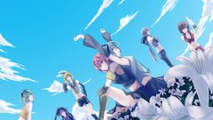 Flowers clouds hatsune miku skies vocaloid megurine luka yowane 