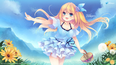 Flowers clouds sky hot Beauty cute Anime