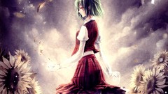 Flowers clouds Sunflowers light Umbrellas red eyes skirts short 