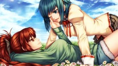 Flowers clouds tears Shorts red eyes schoolgirls bows skirts 