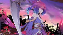 Flowers clouds weapons artist Ribbons short hair touhou open 