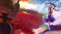 Flowers clouds weapons meadows dress cemetery tombstones socks 