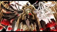 Flowers clouds wings Skyscrapers dress hats Ribbons sitting 