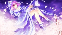 Flowers coffee Anime dress socks red eyes Ribbons pink hair 