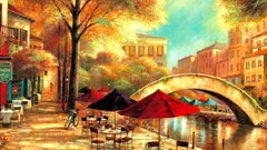 Flowers coffee cafe morning sunny rest streets towns
