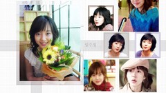 Flowers collage woman white background hats Actress asians 