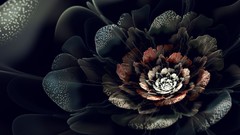 Flowers dark abstract crystal flowers