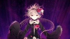 Flowers dark purple roses Hearts wires skeletons pink hair pink 