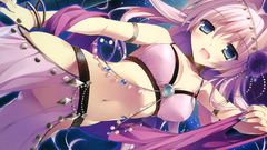 Flowers dress anime girls blue eyes boobs bottomless