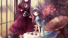 Flowers dress anime girls lolita fashion original characters