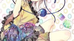 Flowers dress Candies Ribbons skirts wink touhou open mouth 
